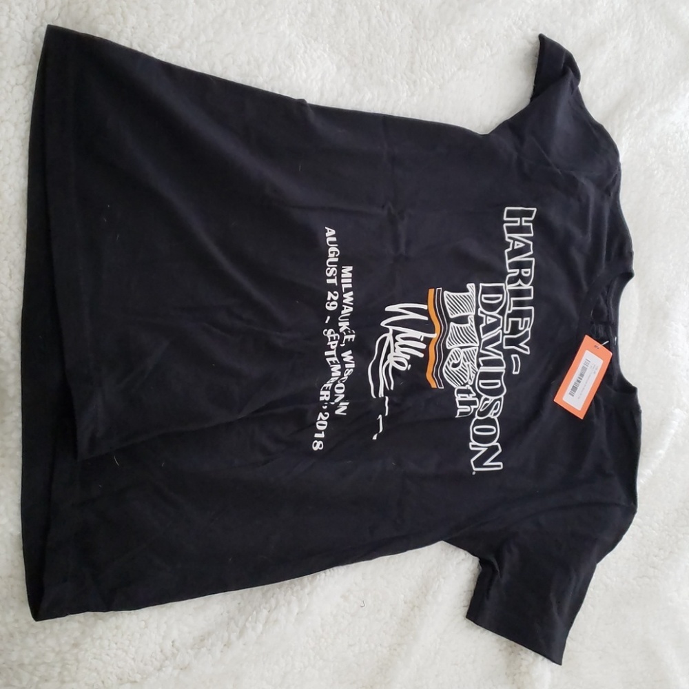 Anniversary Harley Davidson shirt.